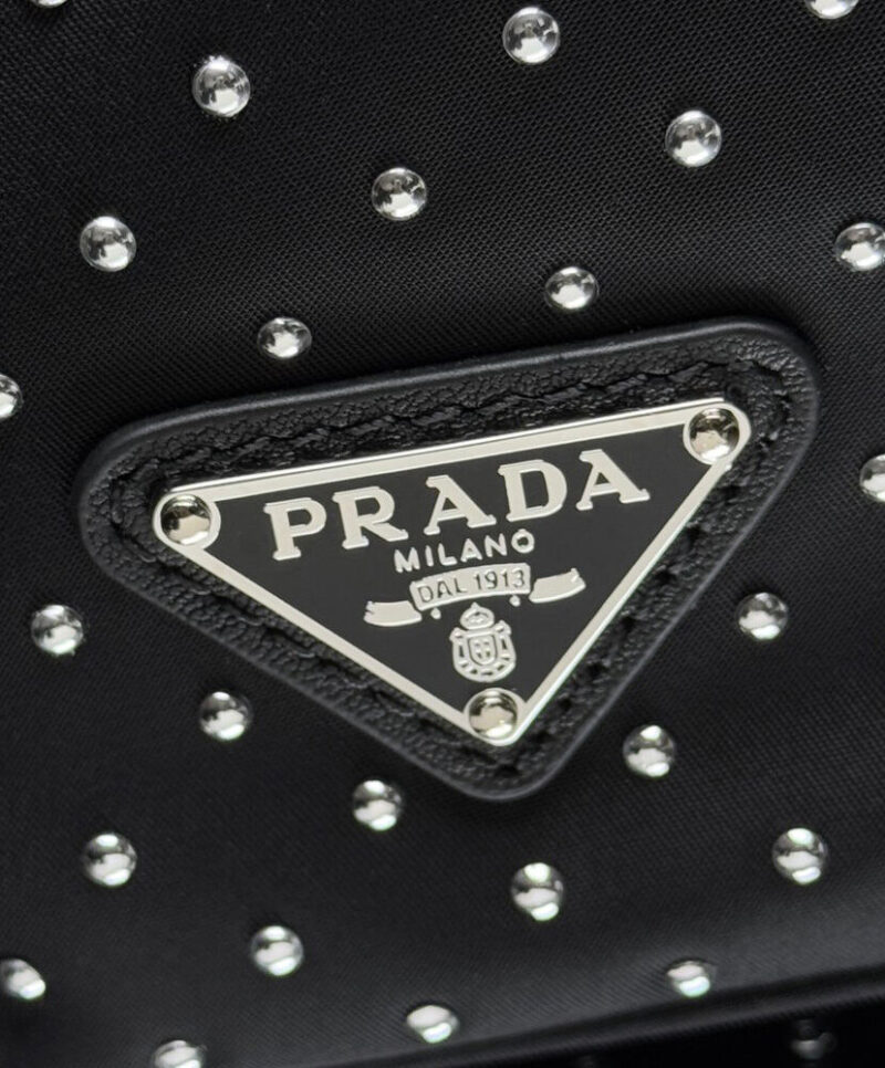 Prada Re-Nylon Mini-bag With Studs 1BE067 Black